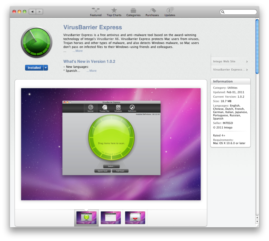 Antivirus mac gratis app store